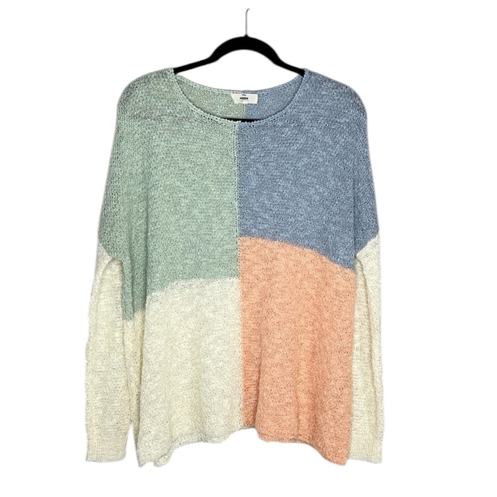 Entro off centered color block sweater size medium